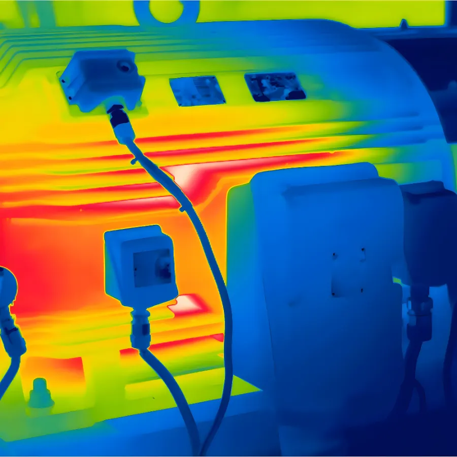 Termogramma di una connessione di potenza surriscaldata